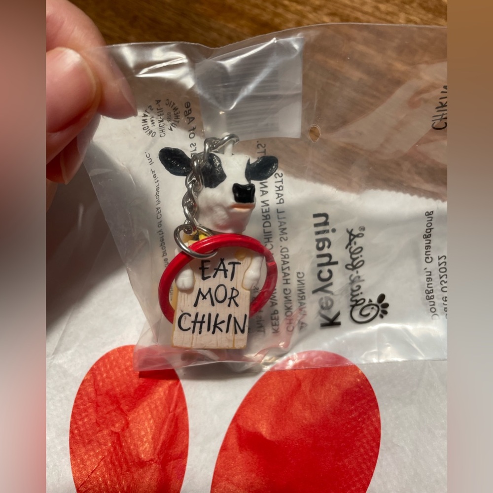 Chick-fil-A cow keychain